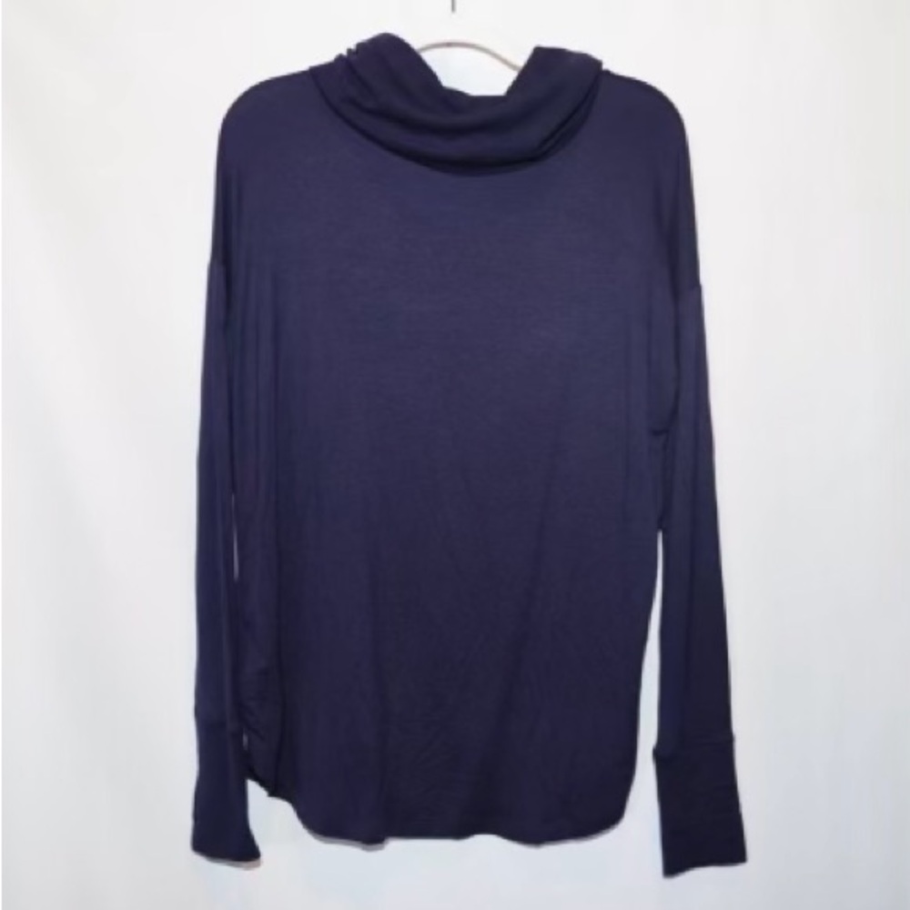 3/$15 NWT Cynthia Rowley Purple/Royal Blue Cowl Neck Long Sleeve Top XS